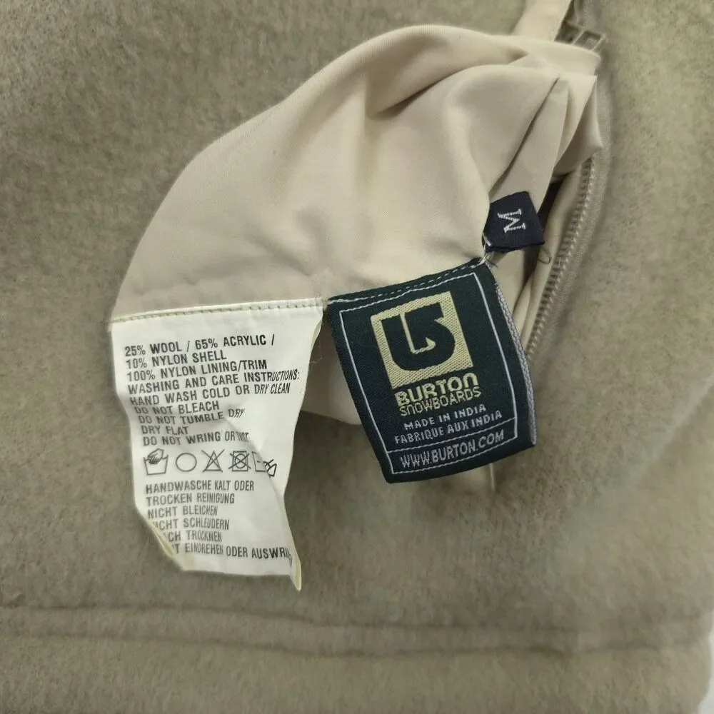 Burton Reversible Jacket Wool Nylon Men's Size Medium Beige